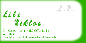 lili miklos business card